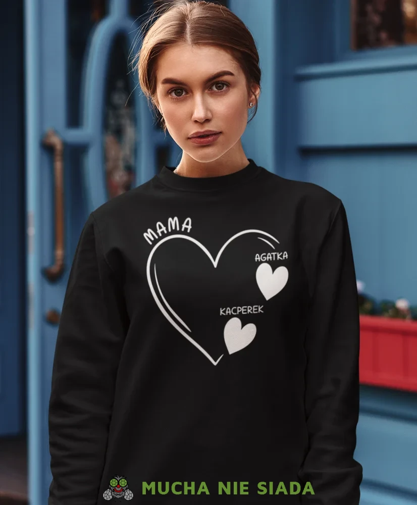 Bluza dla mamy z imionami dzieci serca