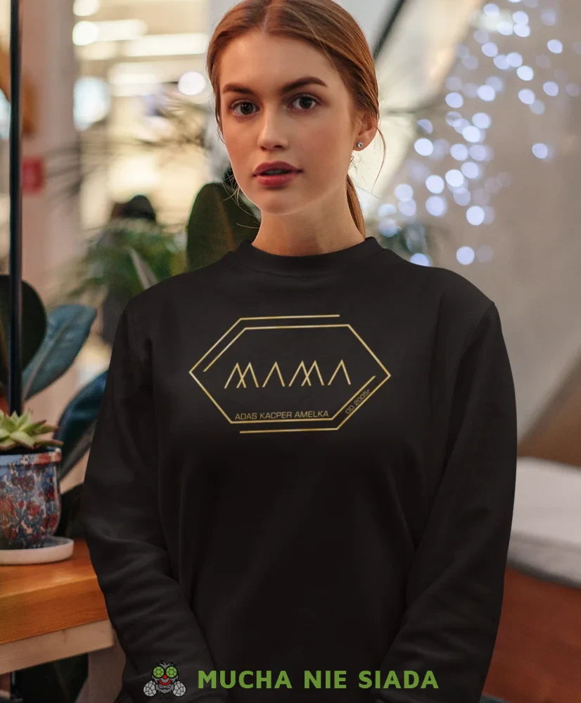 Bluza dla mamy - Mama imiona dzieci ramka - złoty nadruk