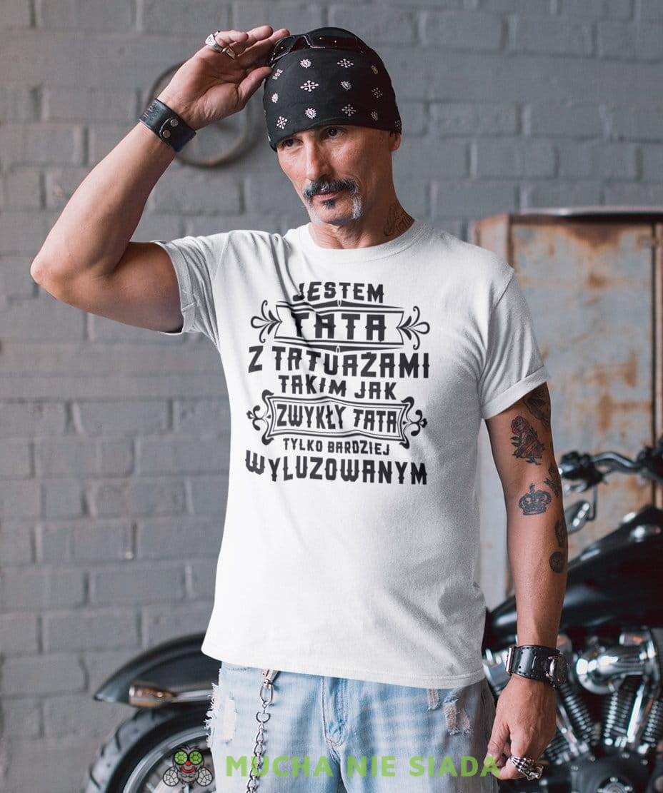 Koszulka Dla Taty - Jestem tatą z tatuażami - Na dzień ojca lub urodziny męska koszulka