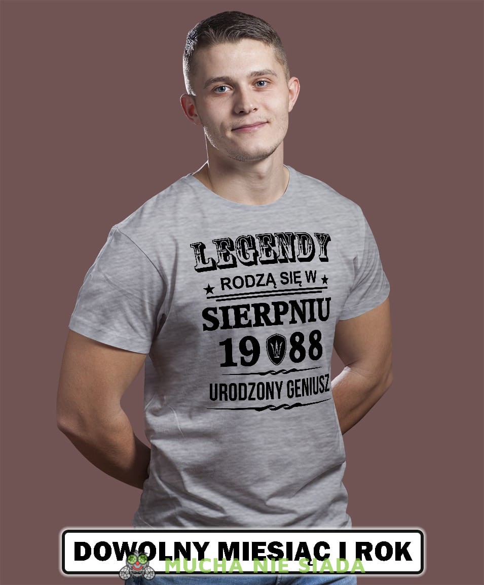Męska Koszulka Urodzinowa - Legendy rodzą się w... urodzony geniusz