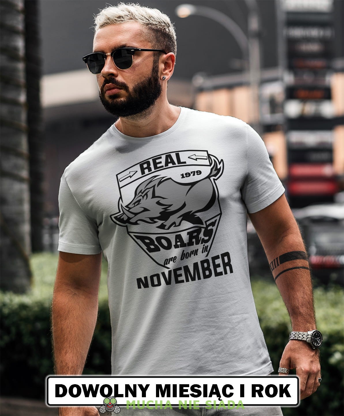 Męska Koszulka Urodzinowa - Real boars are born in...