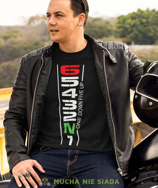 Męska Koszulka motocyklowa - One down five up
