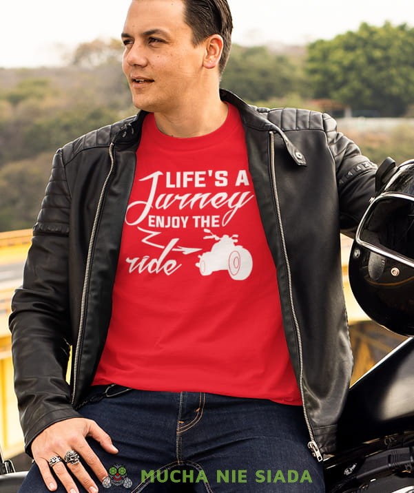 Męska Koszulka motocyklowa - Life's a jurney enjoy the ride
