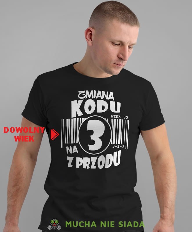 Męska koszulka Urodzinowa - Zmiana kodu na 2, 3, 4, 5, 6, 7 z przodu