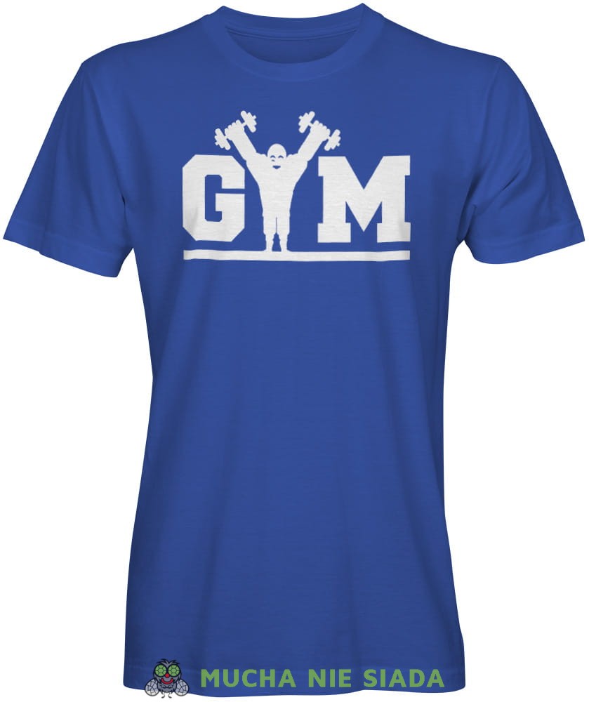 Gym, siłacz, niebieska męska koszulka na siłownię koszulka sportowa, crossfit, na siłownię.jpg