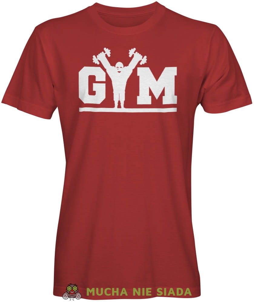 Gym, siłacz, czerwona męska koszulka na siłownię koszulka sportowa, crossfit, na siłownię.jpg