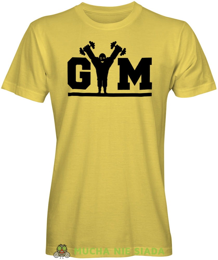 Gym, siłacz, żółta męska koszulka na siłownię koszulka sportowa, crossfit, na siłownię.jpg