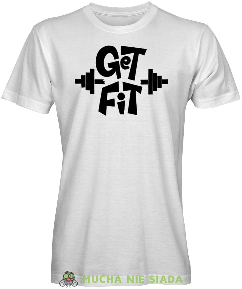 Get Fit, biała koszulka na siłownię, męska koszulka, koszulka sportowa, crossfit, gym, na siłownię.jpg