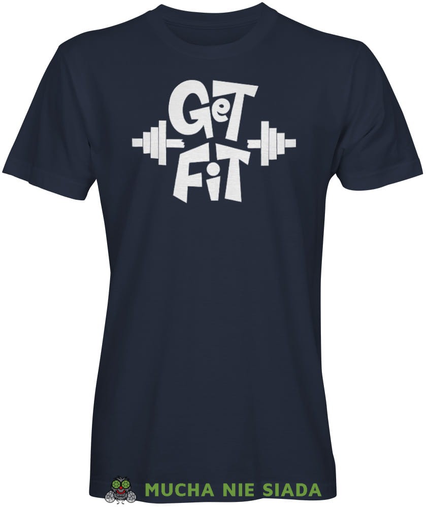 Get Fit, granatowa koszulka na siłownię, męska koszulka, koszulka sportowa, crossfit, gym, na siłownię.jpg