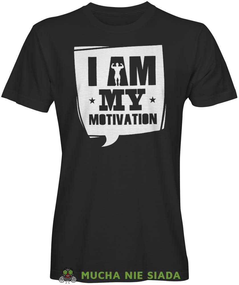 I am my motivation, czarna koszulka na siłownię, męska koszulka, koszulka sportowa, crossfit, gym, na siłownię.jpg
