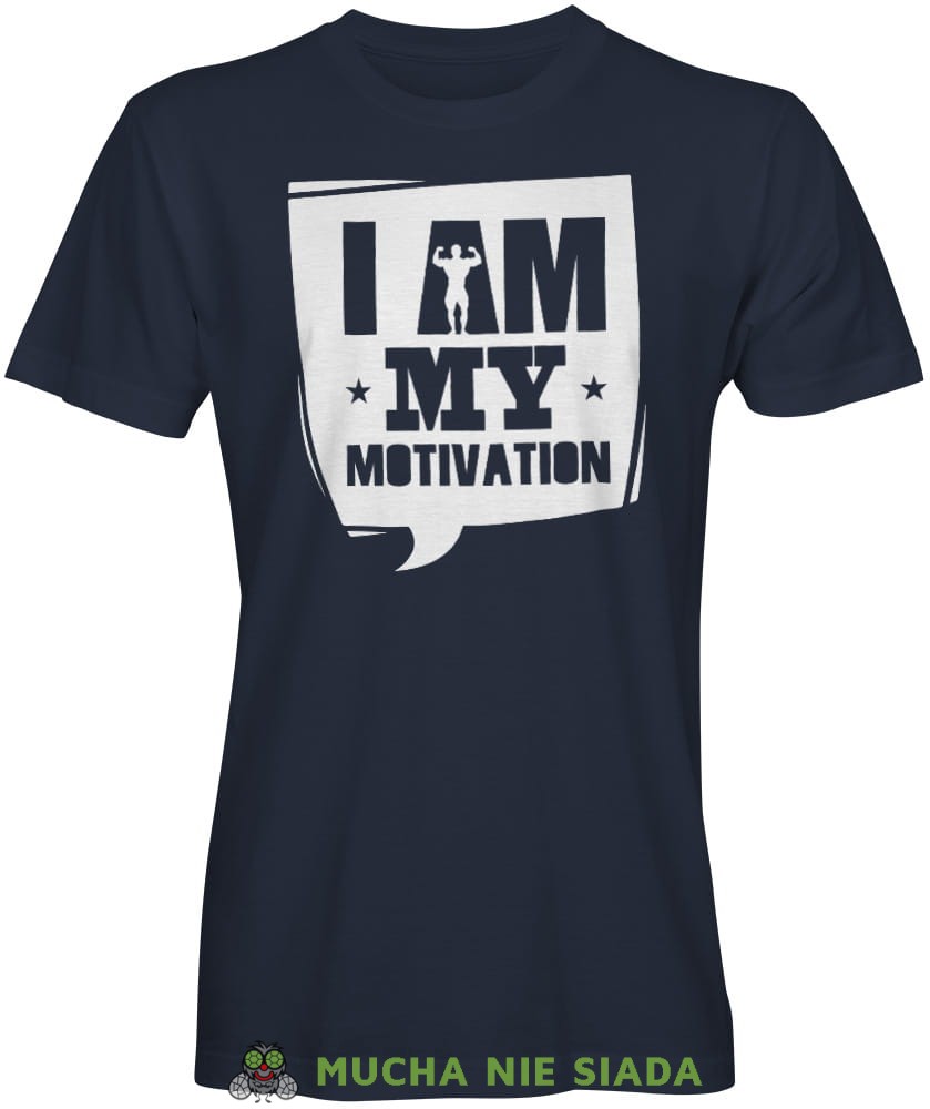 I am my motivation, granatowa koszulka na siłownię, męska koszulka, koszulka sportowa, crossfit, gym, na siłownię.jpg