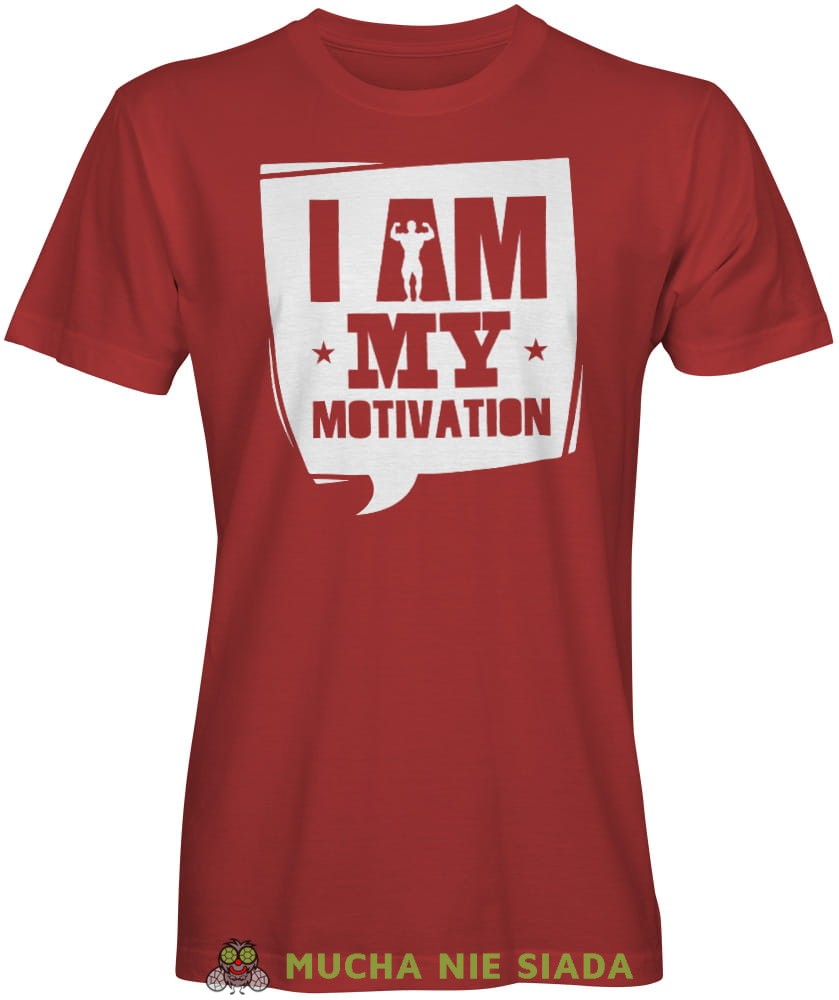 I am my motivation, czerwona koszulka na siłownię, męska koszulka, koszulka sportowa, crossfit, gym, na siłownię.jpg