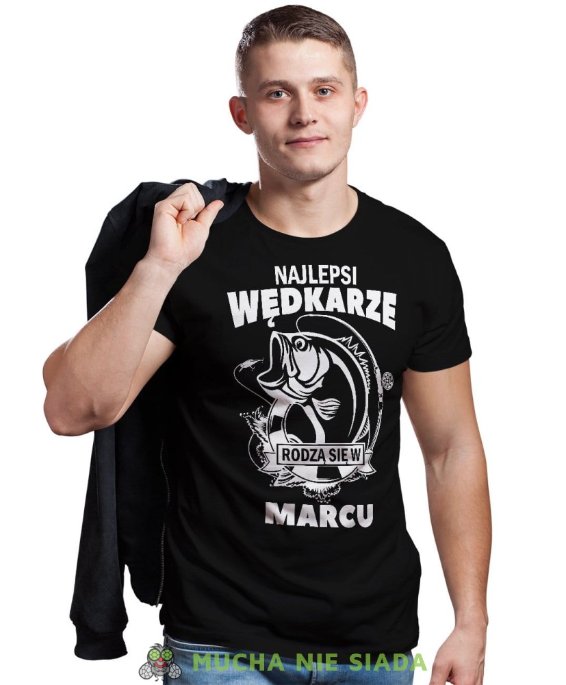 Najlepsi wędkarze rodzą się w... czarna koszulka urodzinowa