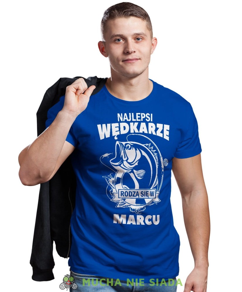 Najlepsi wędkarze rodzą się w... niebieska koszulka urodzinowa
