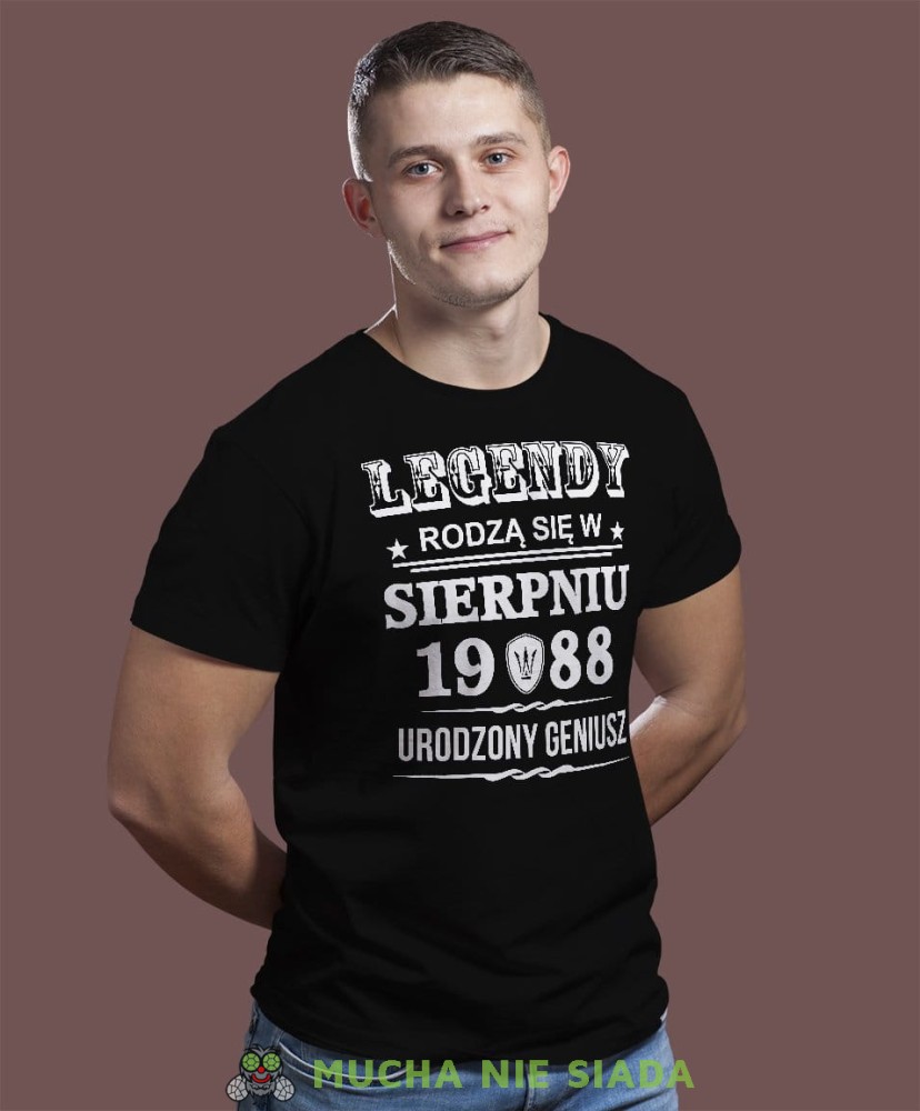 Legendy rodzą się w... urodzony geniusz Koszulka urodzinowa czarna
