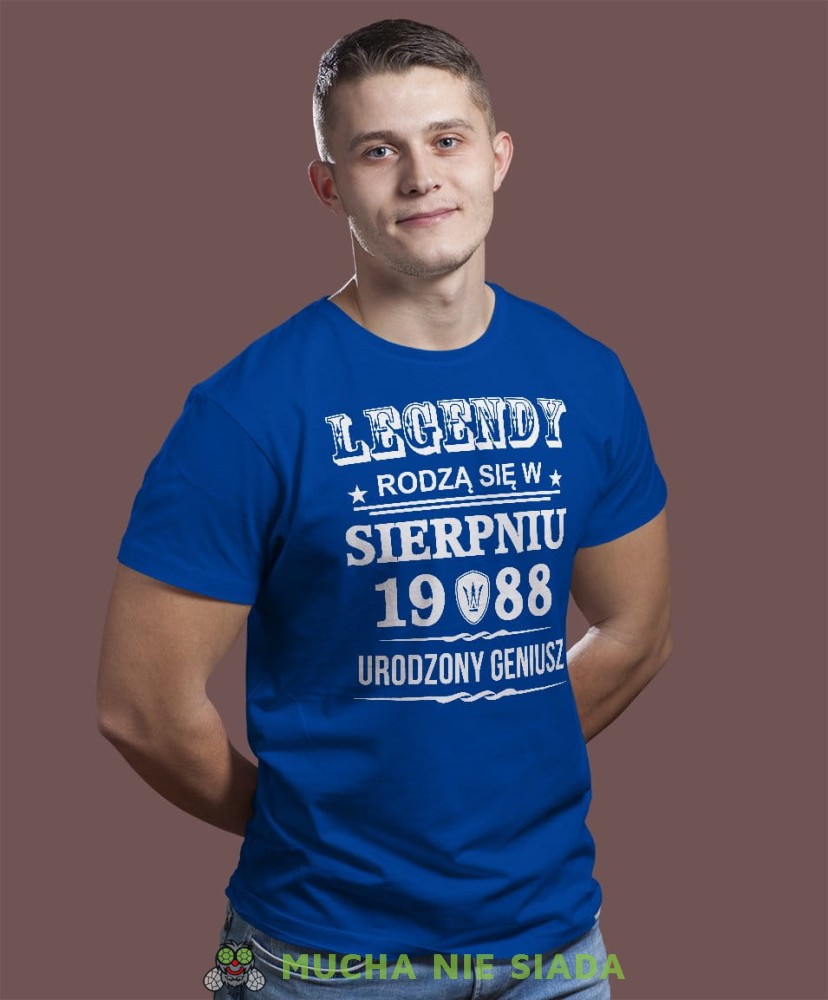 Legendy rodzą się w... urodzony geniusz Koszulka urodzinowa niebieska