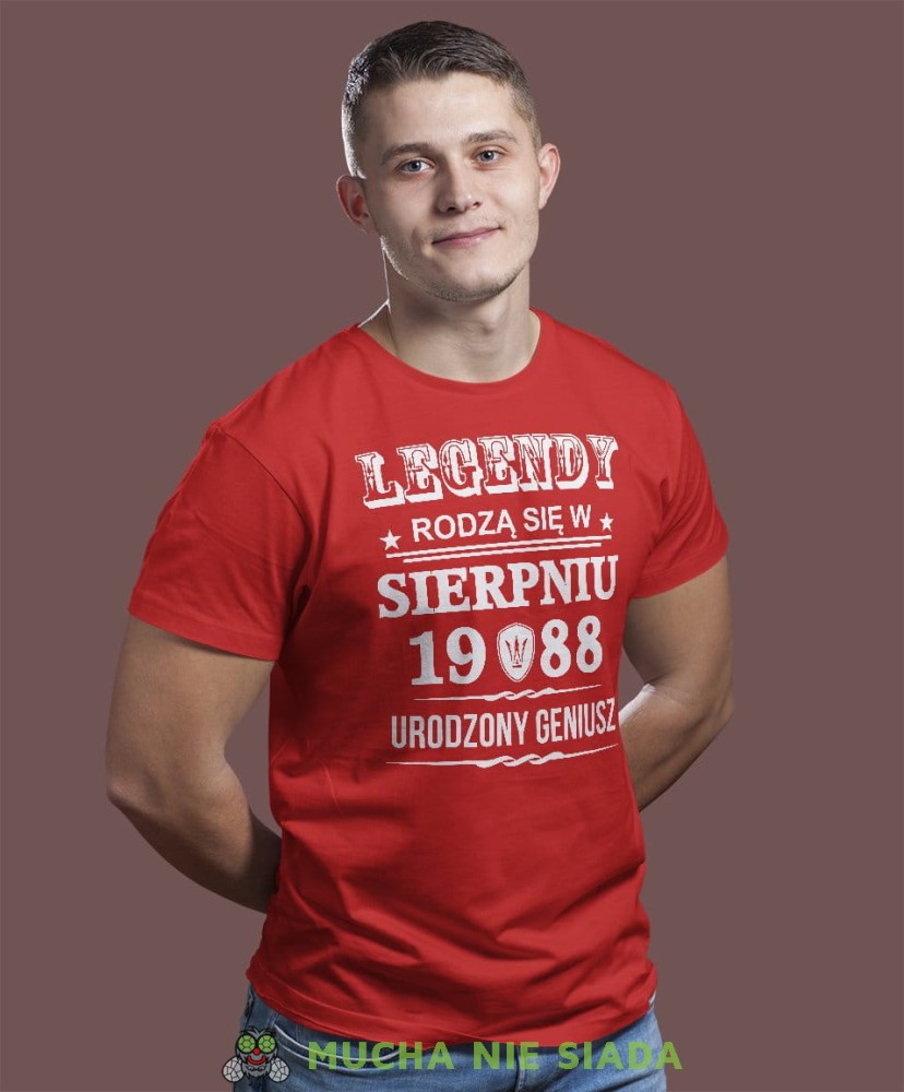 Legendy rodzą się w... urodzony geniusz Koszulka urodzinowa czerwona