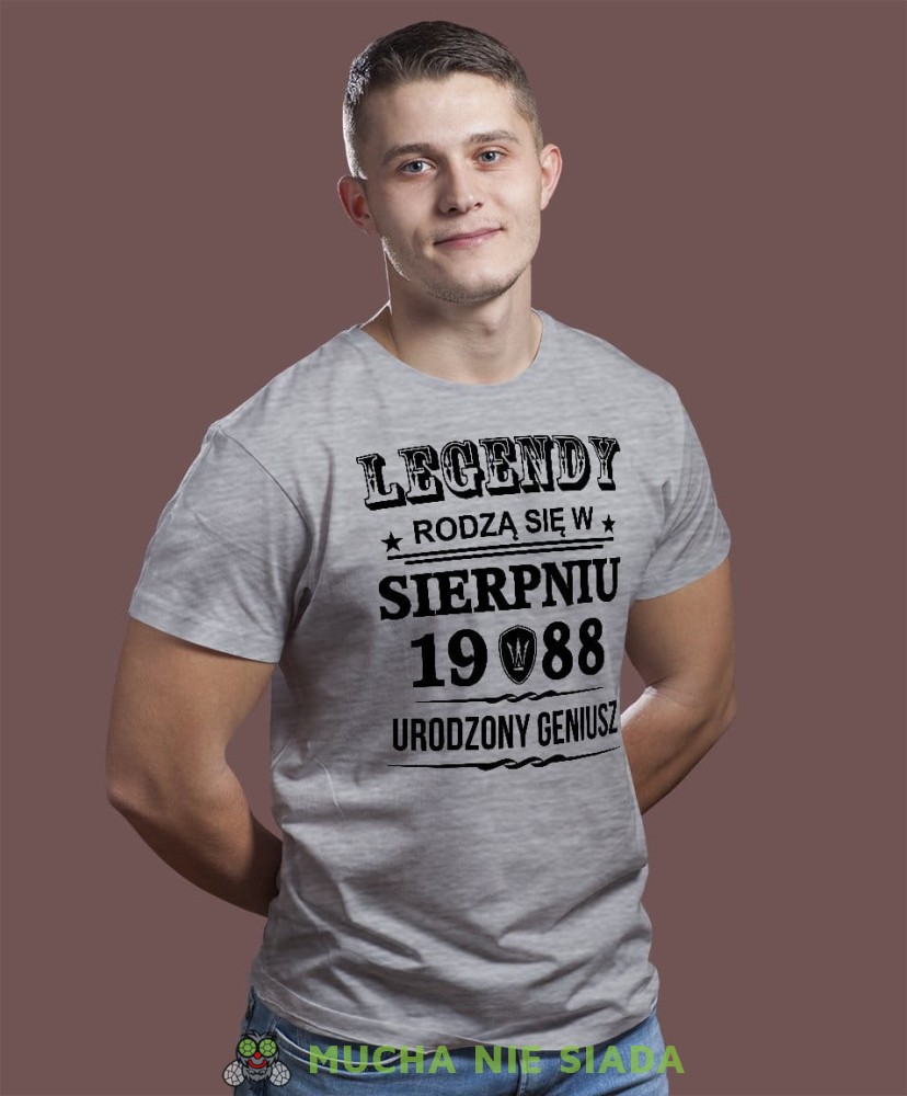 Legendy rodzą się w... urodzony geniusz Koszulka urodzinowa szara