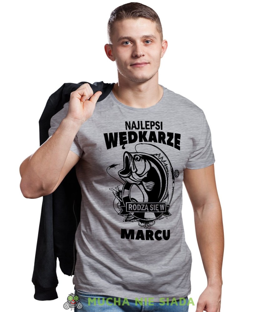 Najlepsi wędkarze rodzą się w... szara koszulka urodzinowa