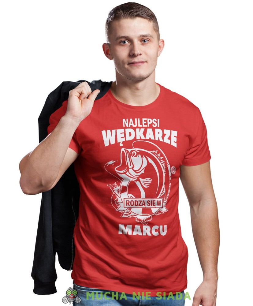 Najlepsi wędkarze rodzą się w... czerwona koszulka urodzinowa