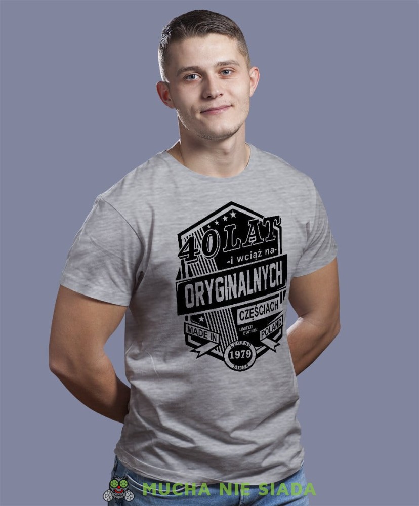 Wciąż na oryginalnych częściach Koszulka urodzinowa szara