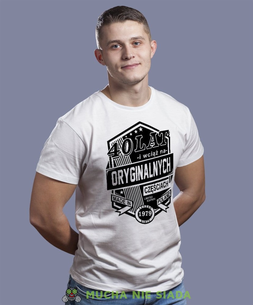 Wciąż na oryginalnych częściach Koszulka urodzinowa biała