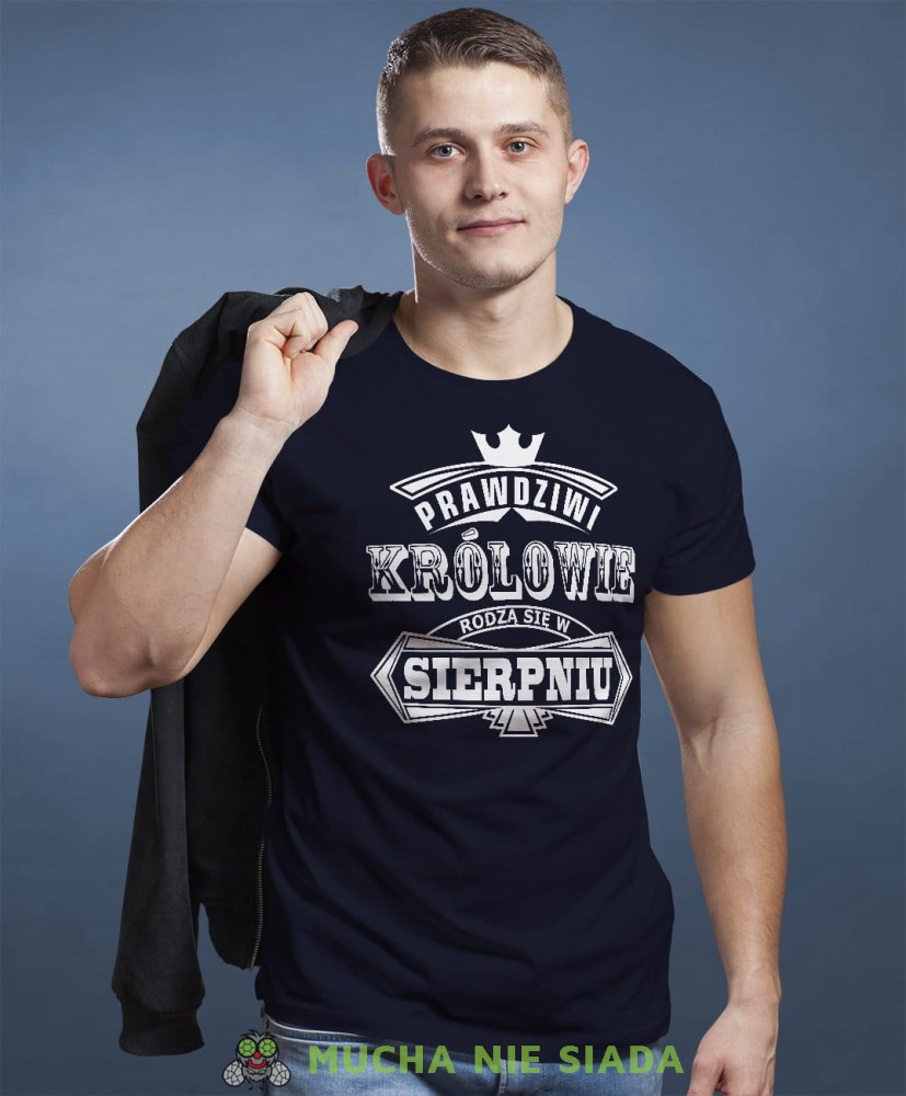 Prawdziwi królowie rodzą się... Męska koszulka urodzinowa czarna