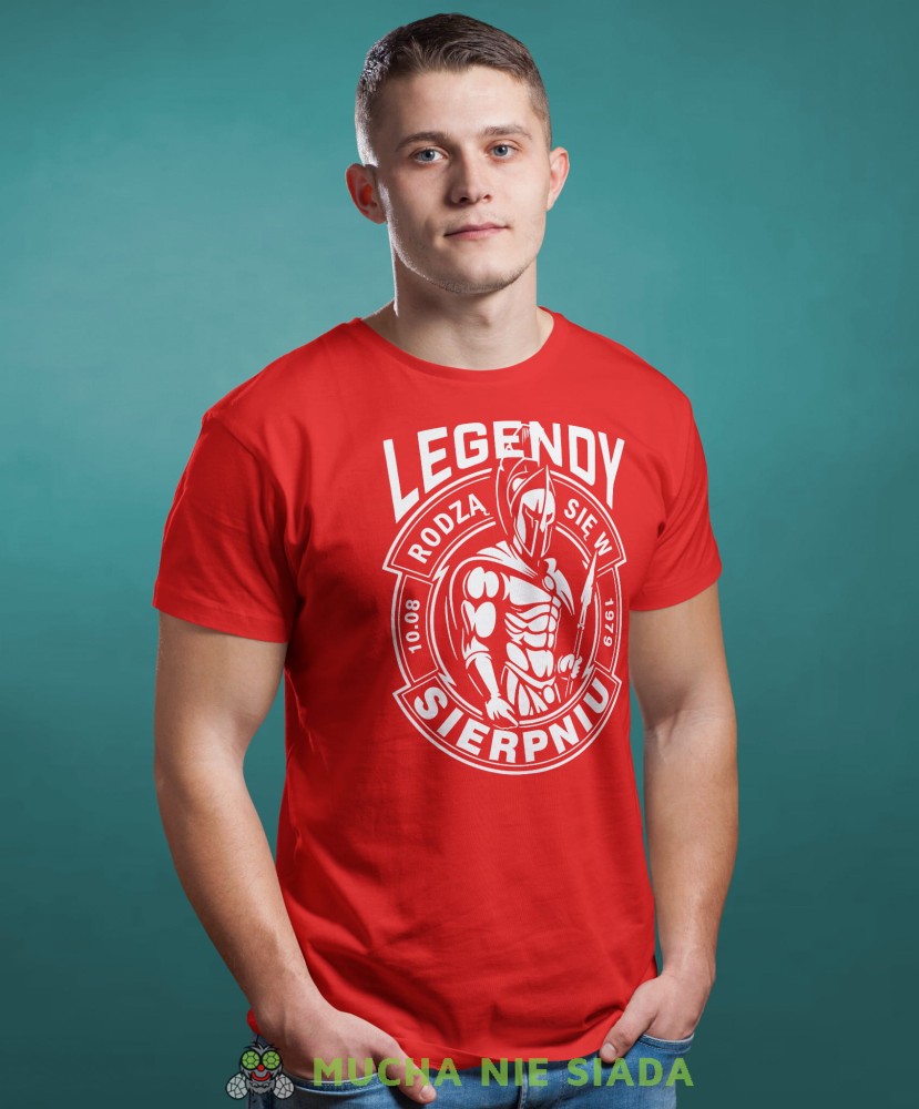 Legendy rodzą się... Męska koszulka urodzinowa czerwona