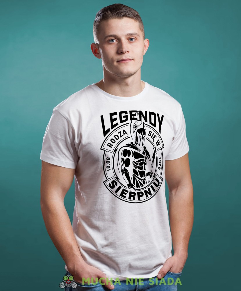 Legendy rodzą się... Męska koszulka urodzinowa biała