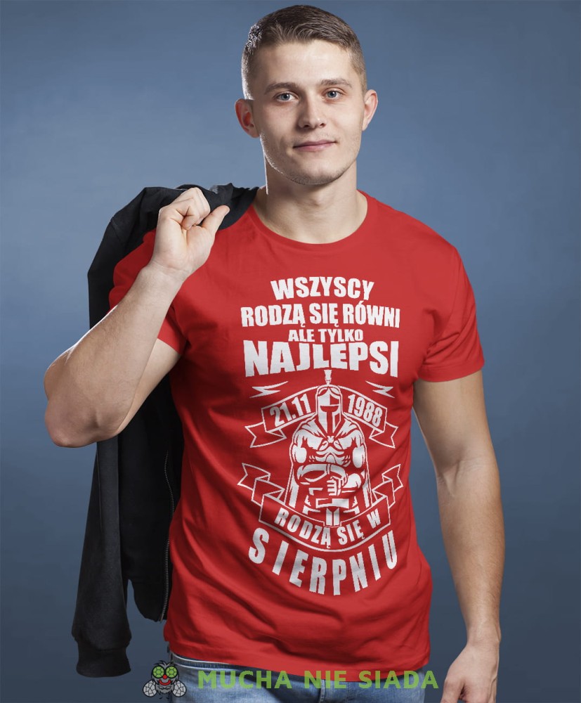 Wszyscy rodzą się równi ale tylko najlepsi rodzą się w... koszulka urodzinowa czerwona