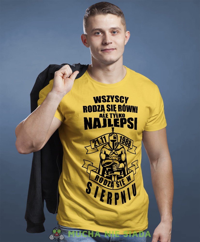 Wszyscy rodzą się równi ale tylko najlepsi rodzą się w... koszulka urodzinowa żółta