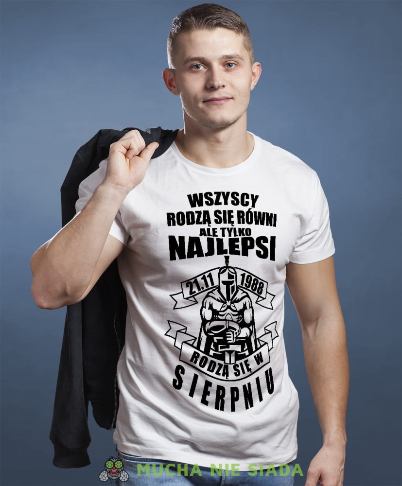 Wszyscy rodzą się równi ale tylko najlepsi rodzą się w... koszulka urodzinowa biała