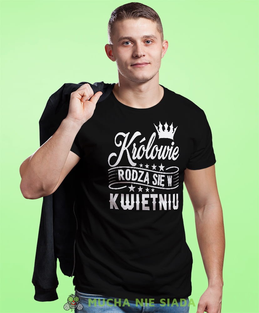 krolowie rodza sie w... męska czarna koszulka urodzinowa na urodziny.jpg