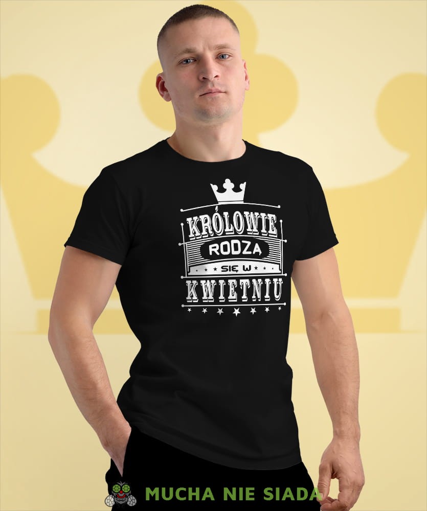 królowie rodzą się w... męska czarna koszulka urodzinowa na urodzina.jpg