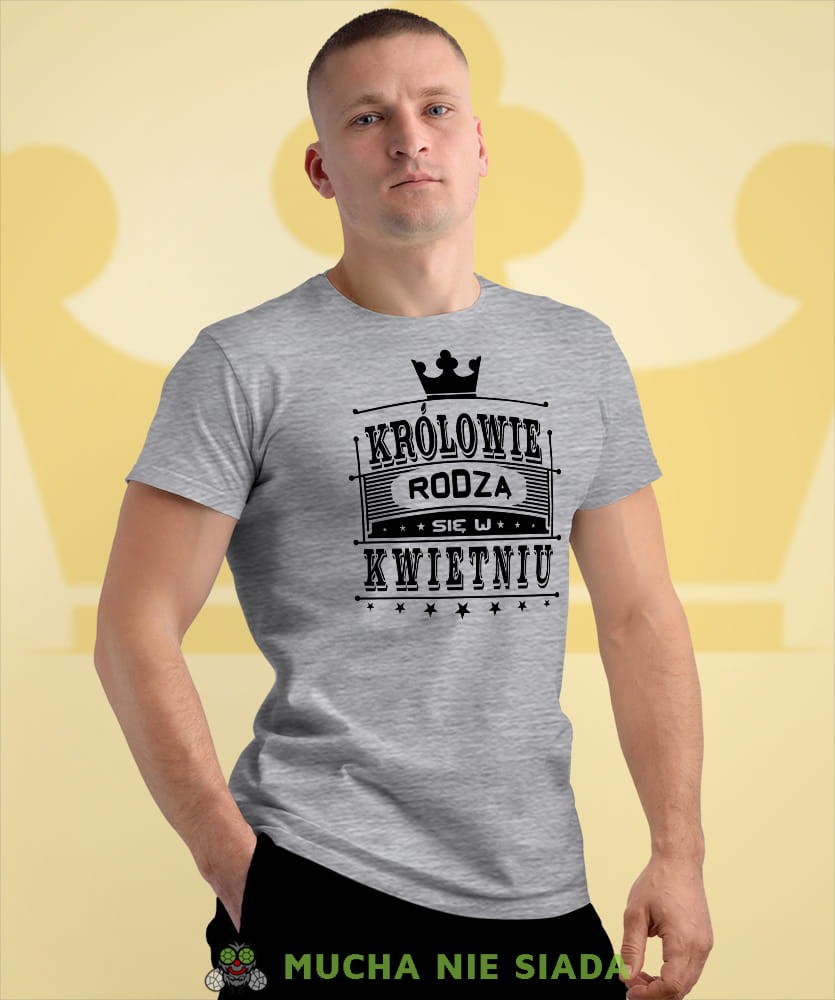 królowie rodzą się w... męska szara koszulka urodzinowa na urodzina.jpg