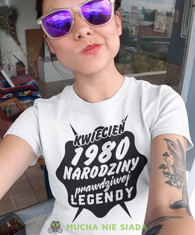 narodziny prawdziwej legendy biała damska koszulka urodzinowa z nadrukiem na urodziny.jpg