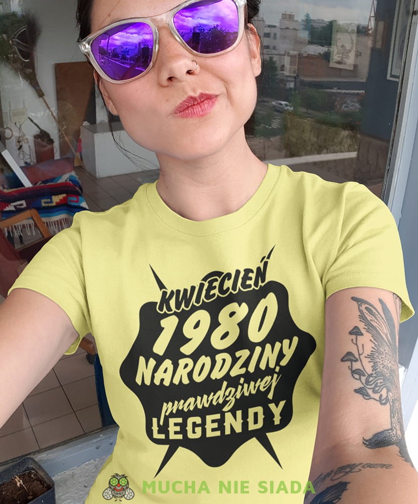 narodziny prawdziwej legendy żółta damska koszulka urodzinowa z nadrukiem na urodziny.jpg
