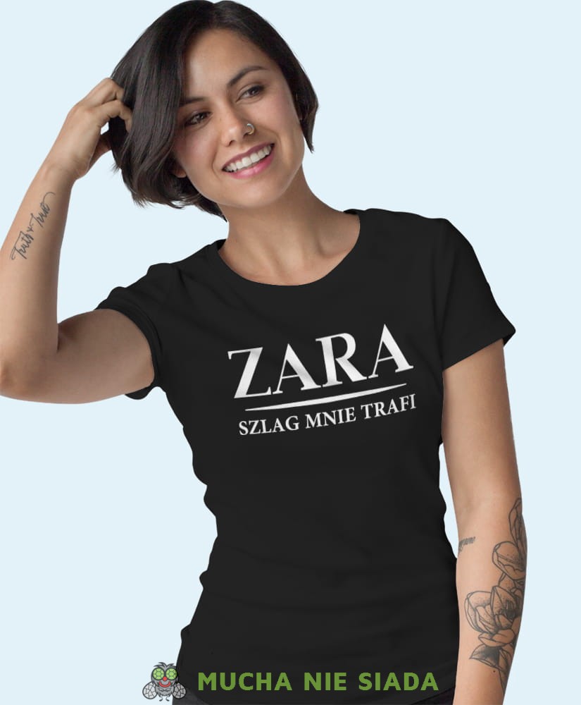zara szlag mnie trafi czarna damska koszulka z nadrukiem na prezent dla dziewczyny.jpg