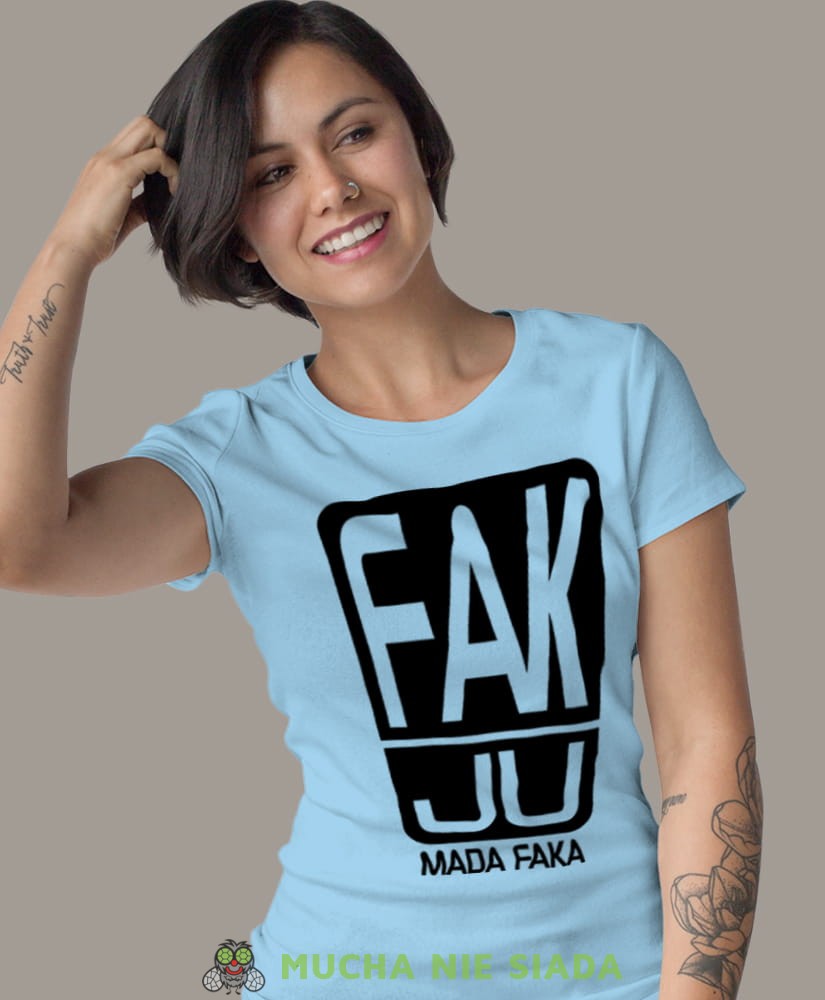fak ju mada faka jasnoniebieska koszulka z nadrukiem na prezent dla dziewczyny dla żony.jpg