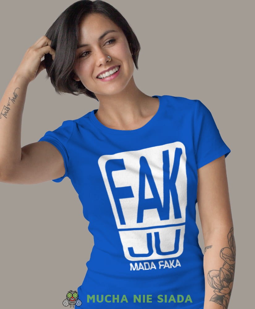 fak ju mada faka niebieska koszulka z nadrukiem na prezent dla dziewczyny dla żony.jpg