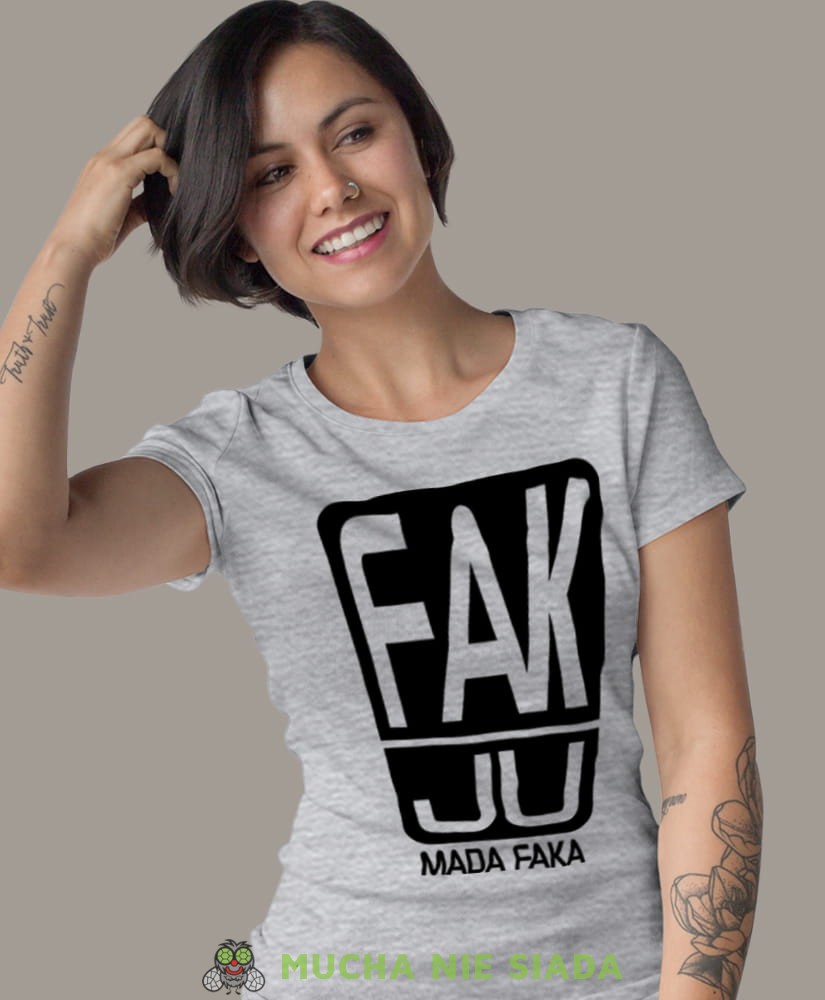 fak ju mada faka szara koszulka z nadrukiem na prezent dla dziewczyny dla żony.jpg