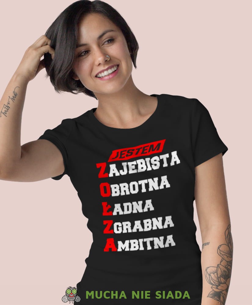 jestem zajebista obrotna ładna zgabna ambitna zołza czarna koszulka z nadrukiem na prezent dla dziewczyny dla żony.jpg