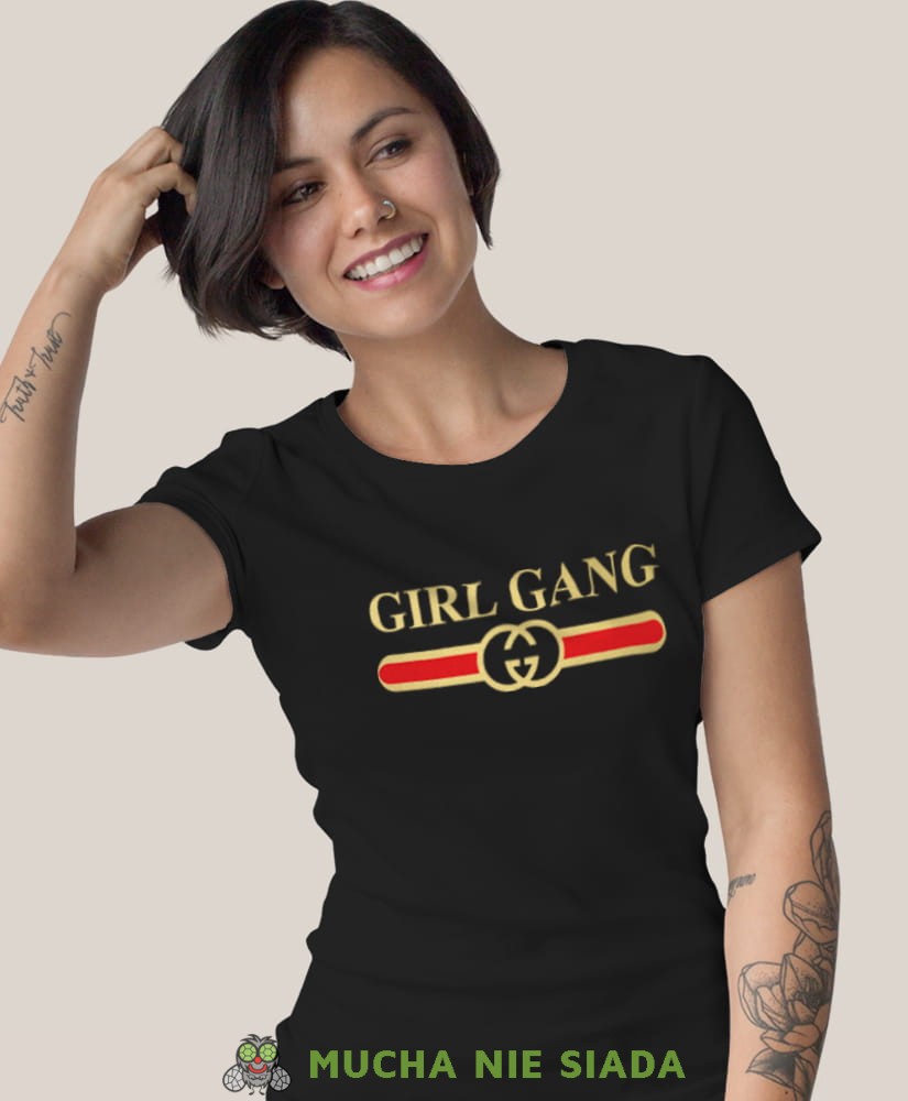 girl gang czarna damska koszulka z nadrukiem na prezent dla dziewczyny.jpg
