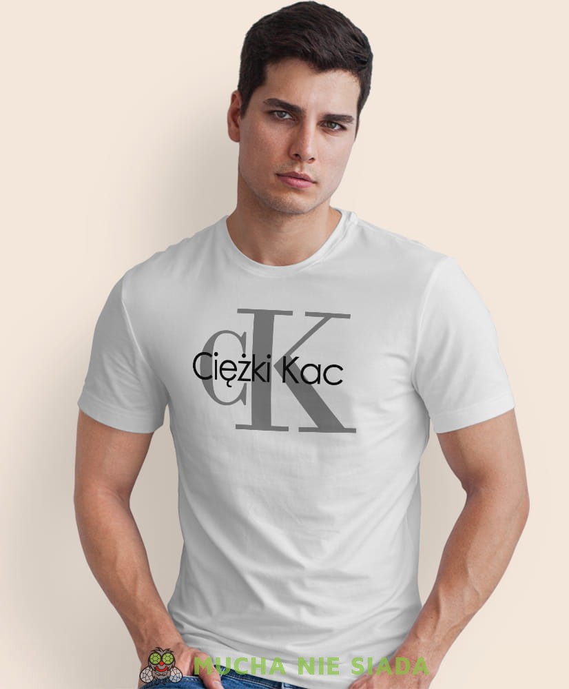 ciężki kac, biała męska koszulka z nadrukiem, na co dzień, na prezent, fajna koszulka, dla chłopaka.jpg