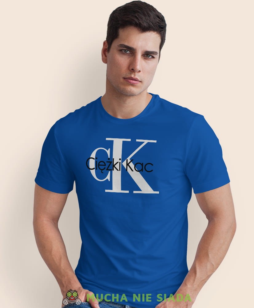ciężki kac, niebieska męska koszulka z nadrukiem, na co dzień, na prezent, fajna koszulka, dla chłopaka.jpg