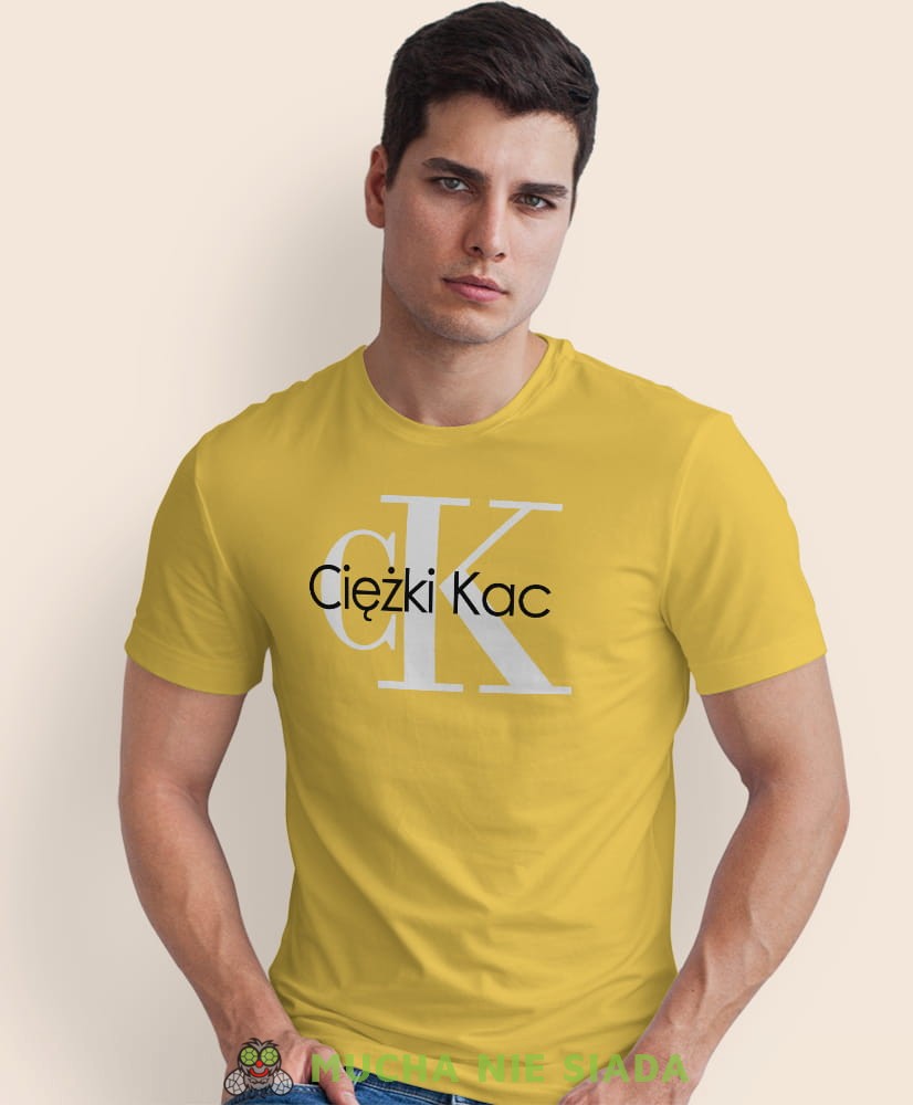 ciężki kac, żółta męska koszulka z nadrukiem, na co dzień, na prezent, fajna koszulka, dla chłopaka.jpg