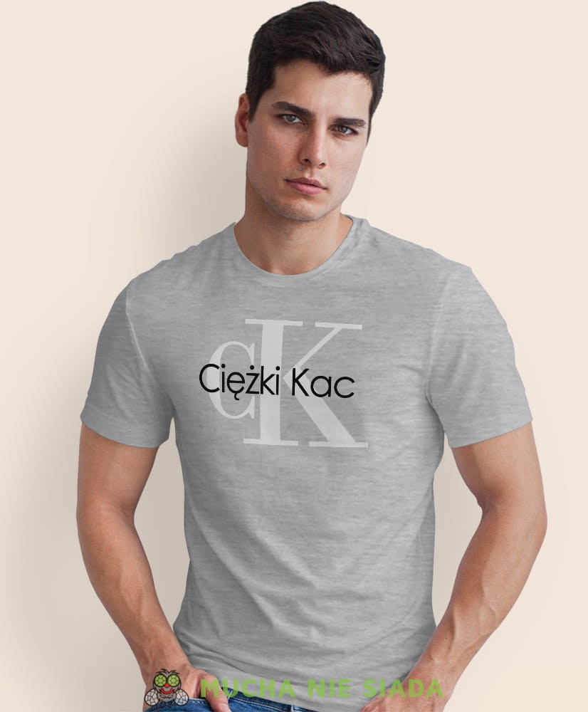 ciężki kac, szara męska koszulka z nadrukiem, na co dzień, na prezent, fajna koszulka, dla chłopaka.jpg