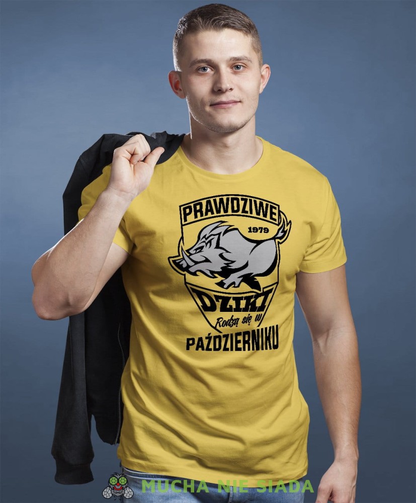 Prawdziwe dziki rodzą się w...  żółta koszulka urodzinowa