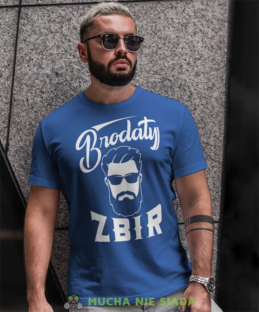 brodaty zbir niebieska męska koszulka prawdziwy mężczyzna prezent.jpg