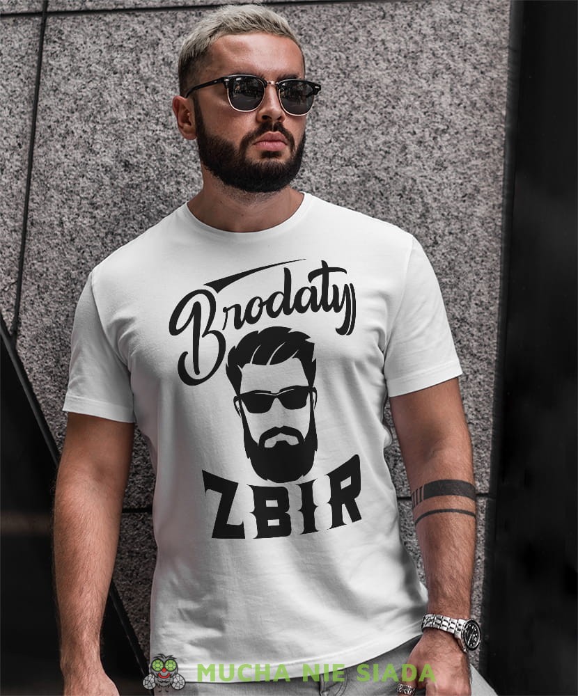 brodaty zbir biała męska koszulka prawdziwy mężczyzna prezent.jpg